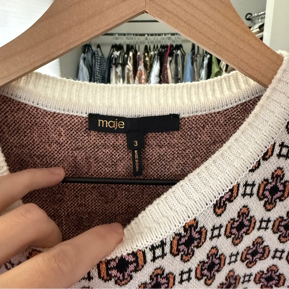 Maje jacquard sleeveless jumper - Picture 5 of 6